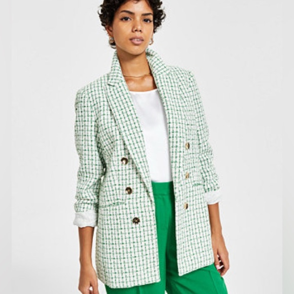 Tweed Gingham Blazer NWT
